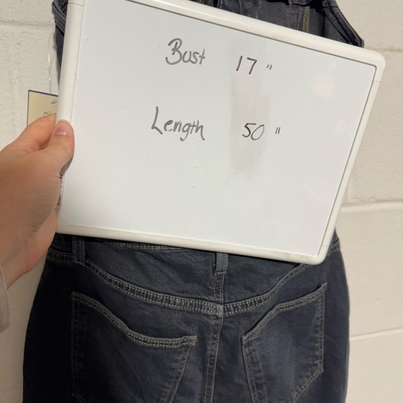 Universal Thread NWT Dark Wash Denim Jean Overall Halter‎ Neck Dress Size 4 - Picture 7 of 7